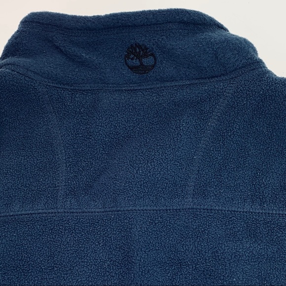 Timberland Full Zip Chest Zipper Pocket Fleece Jacket Blue - Picture 11 of 15